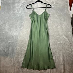 Day Birger Et Mikkelsen V Neck  Midi Dress Silk Thin Straps Green Womens S